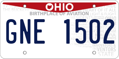 OH license plate GNE1502