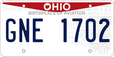 OH license plate GNE1702