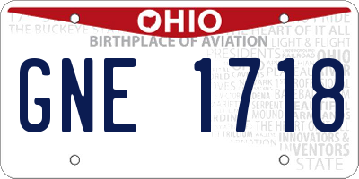 OH license plate GNE1718