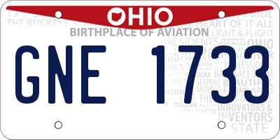 OH license plate GNE1733
