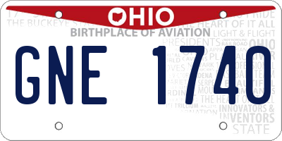 OH license plate GNE1740