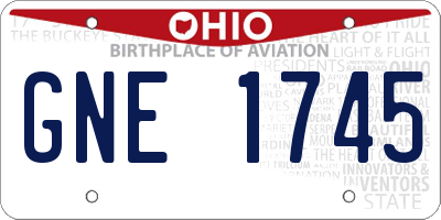 OH license plate GNE1745