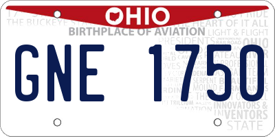OH license plate GNE1750