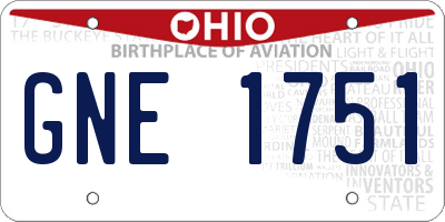 OH license plate GNE1751