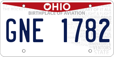 OH license plate GNE1782