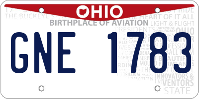 OH license plate GNE1783