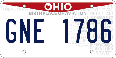 OH license plate GNE1786