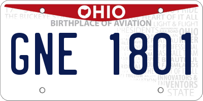 OH license plate GNE1801