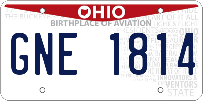 OH license plate GNE1814