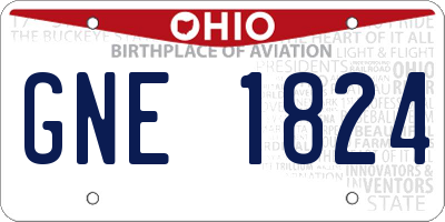 OH license plate GNE1824