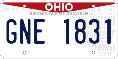 OH license plate GNE1831