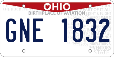 OH license plate GNE1832
