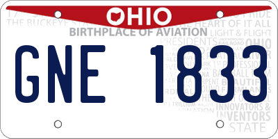 OH license plate GNE1833