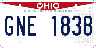 OH license plate GNE1838