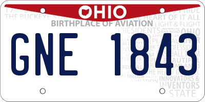 OH license plate GNE1843
