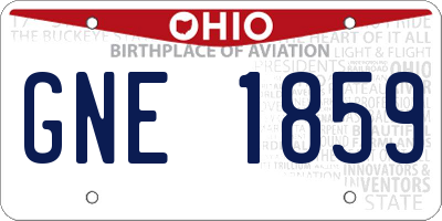 OH license plate GNE1859