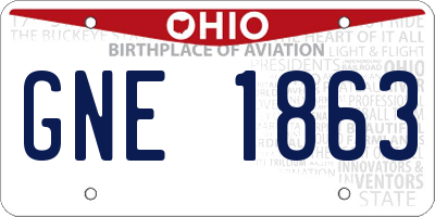 OH license plate GNE1863