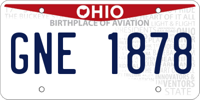 OH license plate GNE1878