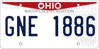 OH license plate GNE1886