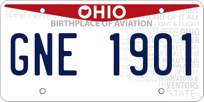 OH license plate GNE1901