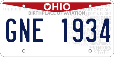 OH license plate GNE1934