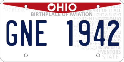 OH license plate GNE1942