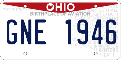 OH license plate GNE1946