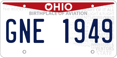 OH license plate GNE1949
