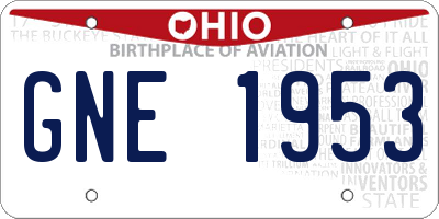 OH license plate GNE1953