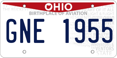 OH license plate GNE1955