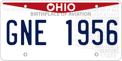 OH license plate GNE1956