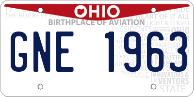 OH license plate GNE1963