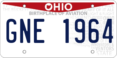 OH license plate GNE1964