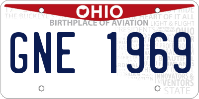 OH license plate GNE1969