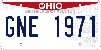 OH license plate GNE1971
