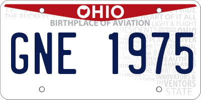 OH license plate GNE1975