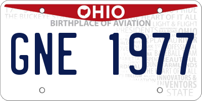 OH license plate GNE1977