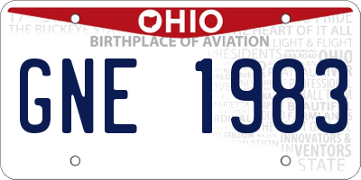OH license plate GNE1983