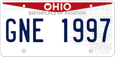 OH license plate GNE1997