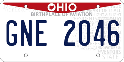 OH license plate GNE2046