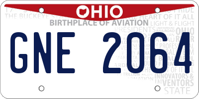 OH license plate GNE2064