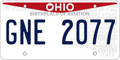 OH license plate GNE2077