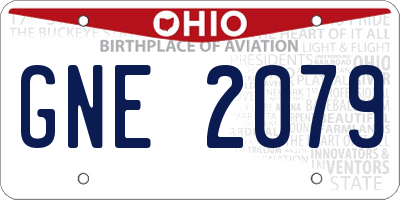 OH license plate GNE2079