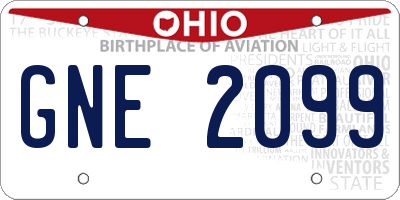 OH license plate GNE2099