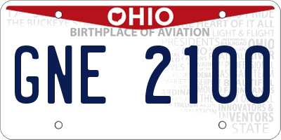 OH license plate GNE2100