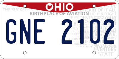OH license plate GNE2102