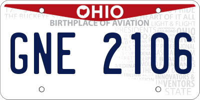 OH license plate GNE2106