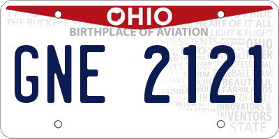 OH license plate GNE2121