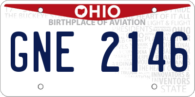 OH license plate GNE2146