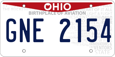 OH license plate GNE2154